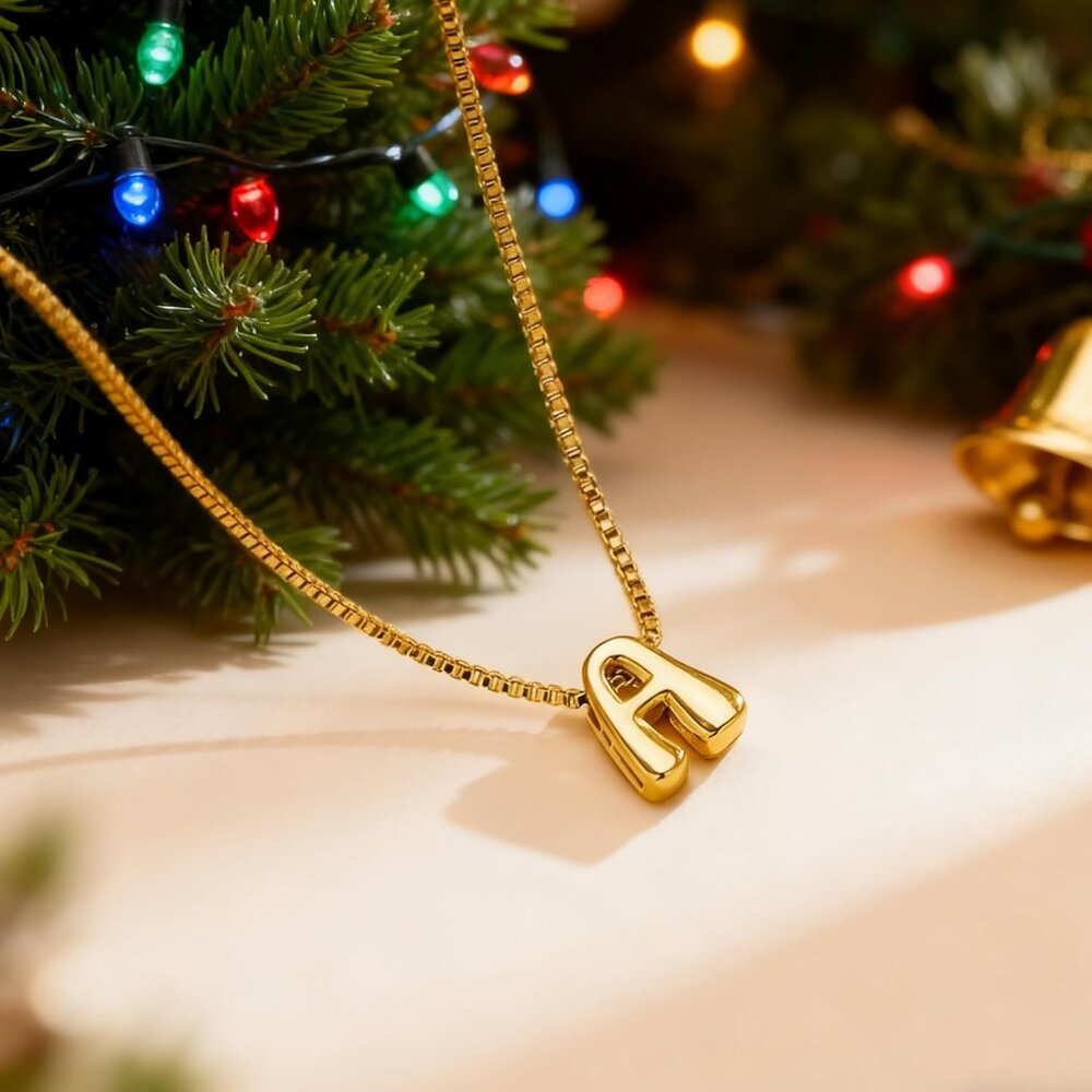 Lightweight Personalizable Bubble Initial Necklac… - image 6